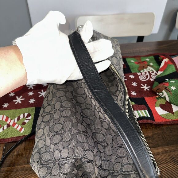 Coach Zip Top Tote with Field Plaid Print (Style F80028) - Picture 11 of 14